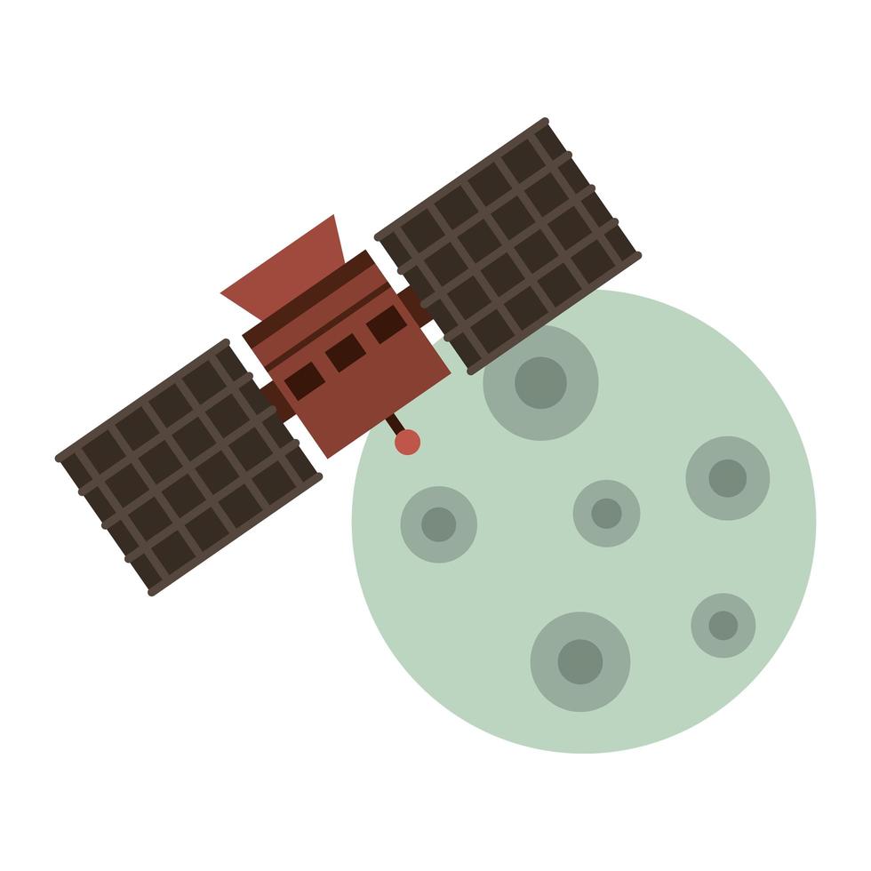 symboles de satellite lune et espace isolés vecteur