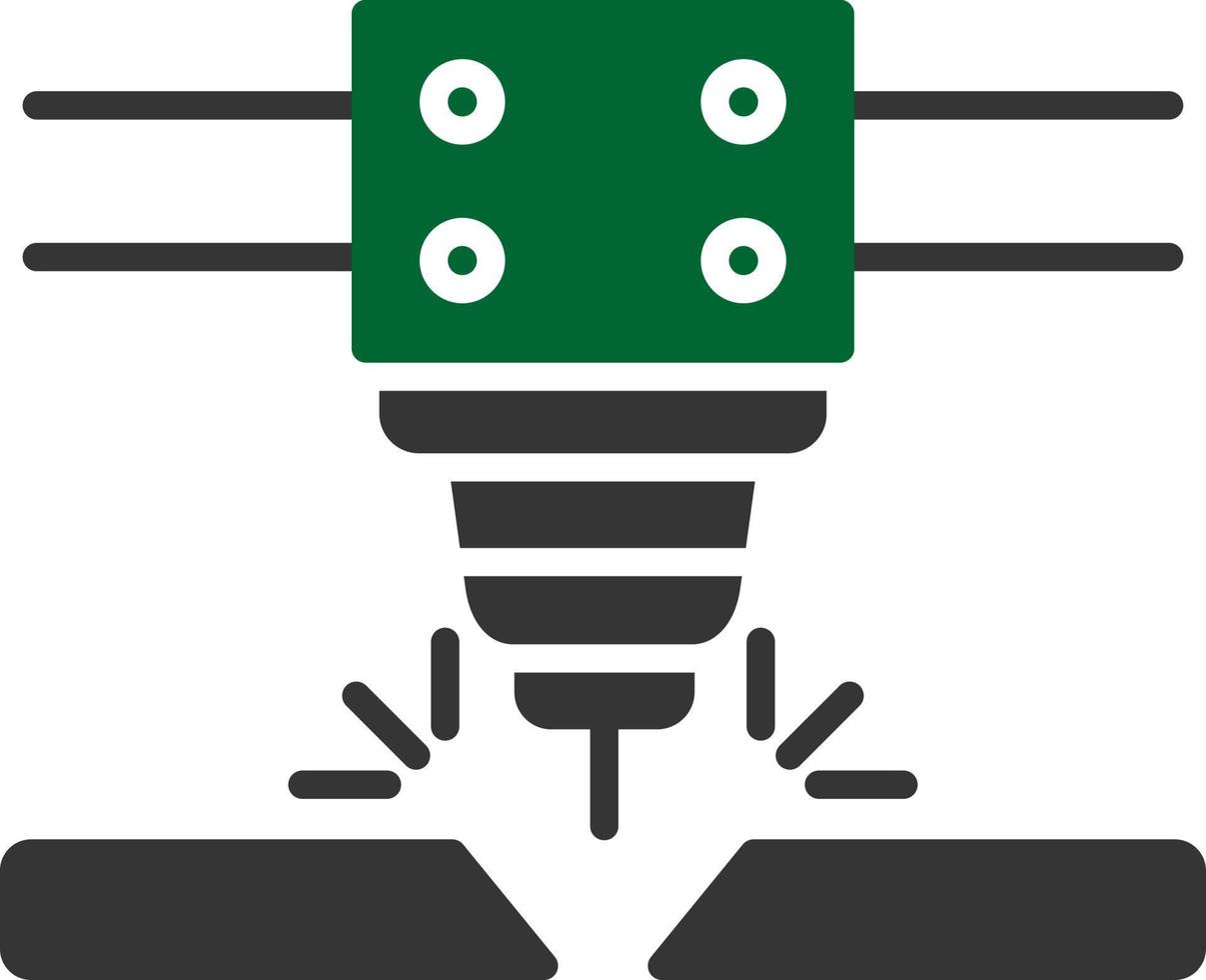 conception d'icône créative de machine de découpe laser vecteur