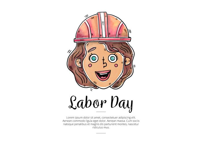 Watercolor Woman Worker for Labor Day Vector