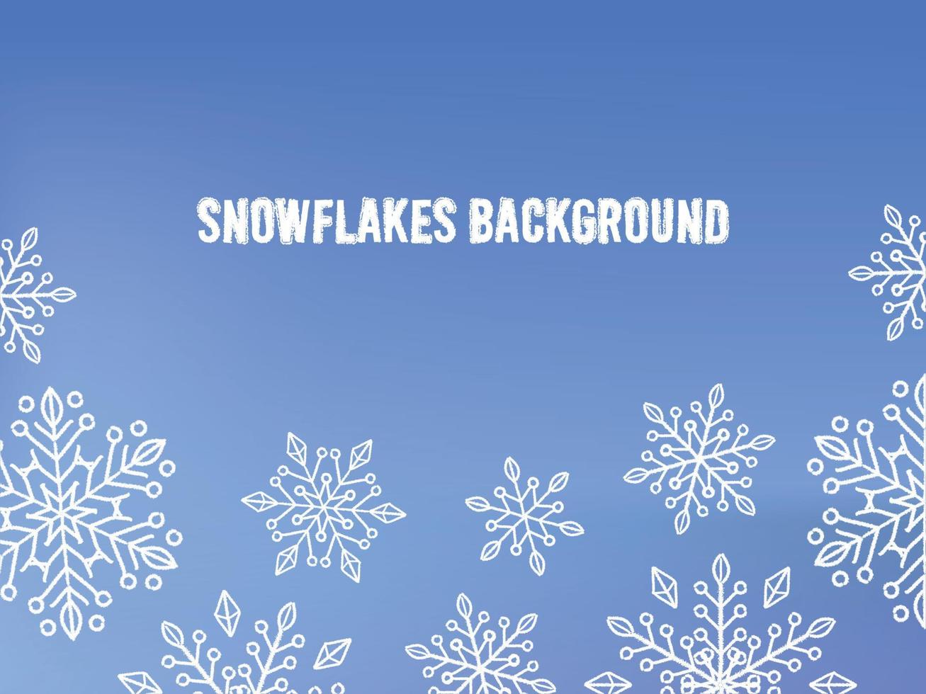 illustration de noël avec divers petits flocons de neige sur fond dégradé dans des couleurs bleues et un style minimalisme vecteur