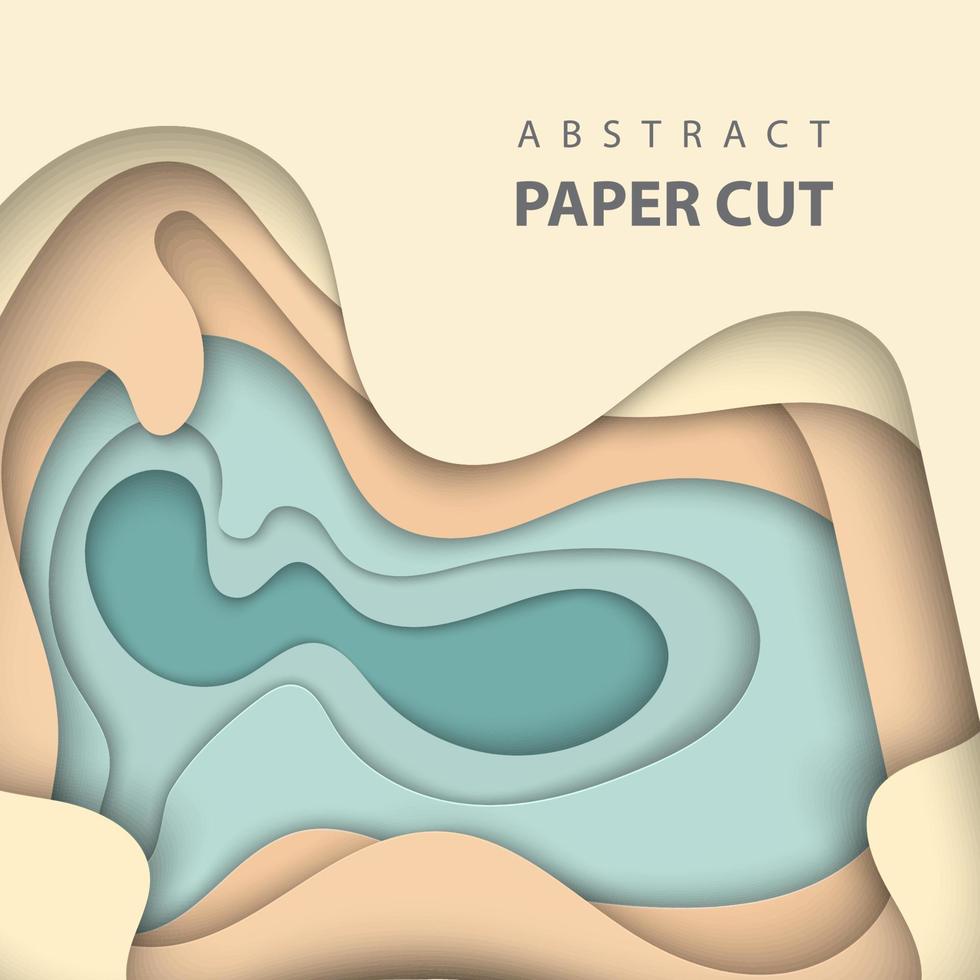 fond de vecteur avec des formes découpées en papier de couleur pastel nude. Style d'art papier abstrait 3d, mise en page de conception pour les présentations d'affaires, dépliants, affiches, impressions, décoration, cartes, couverture de brochure.