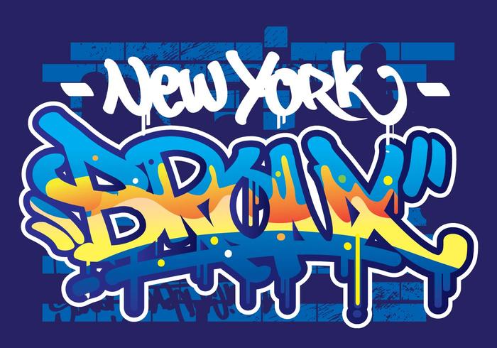 Bronx graffiti text vecteur