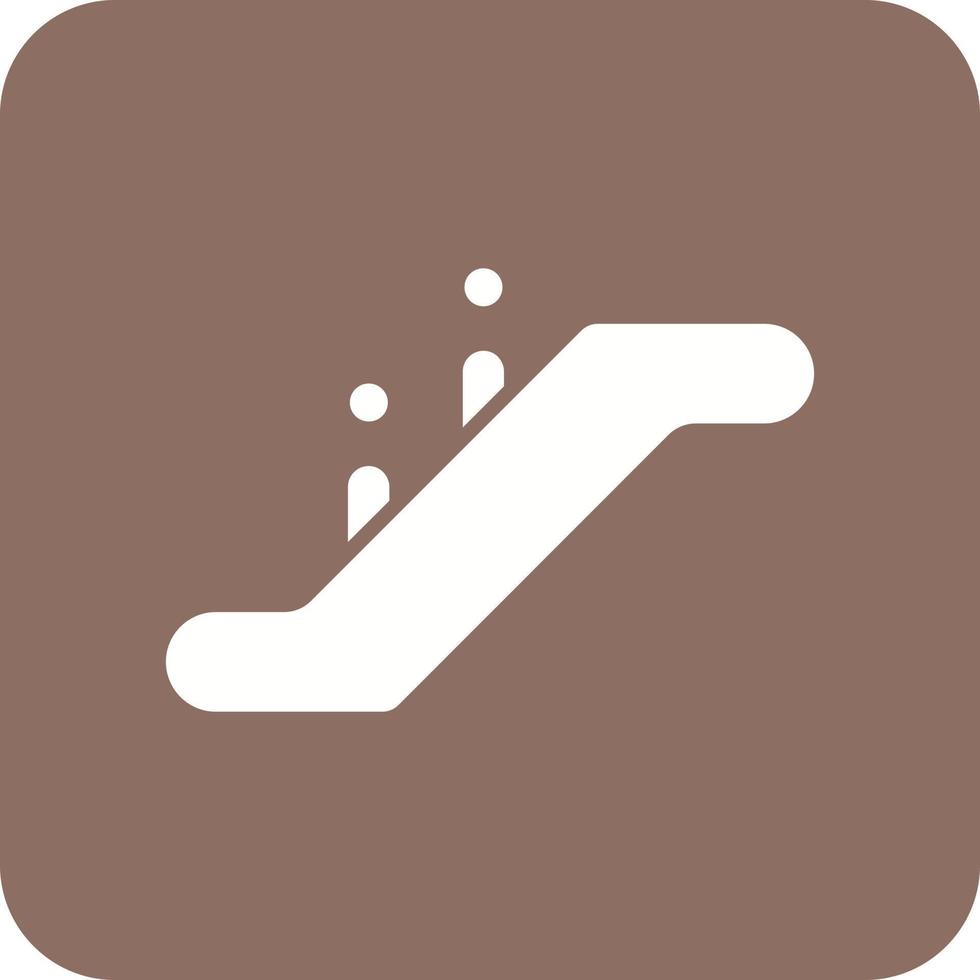 icône d'arrière-plan de coin rond de glyphe d'escalator vecteur