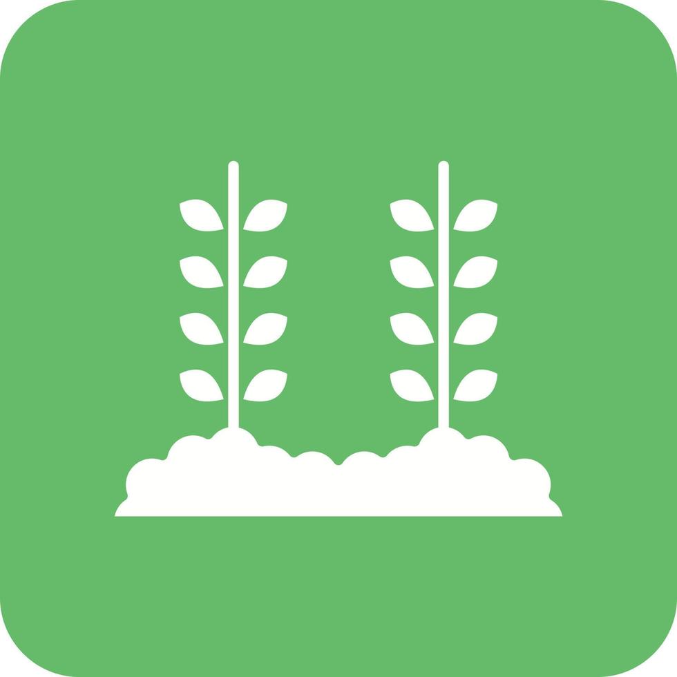 icône de fond de coin rond glyphe de plantation de blé vecteur