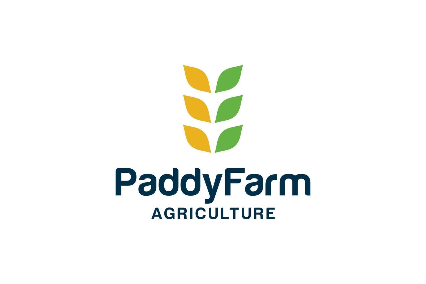 création de logo agricole paddy farm vecteur