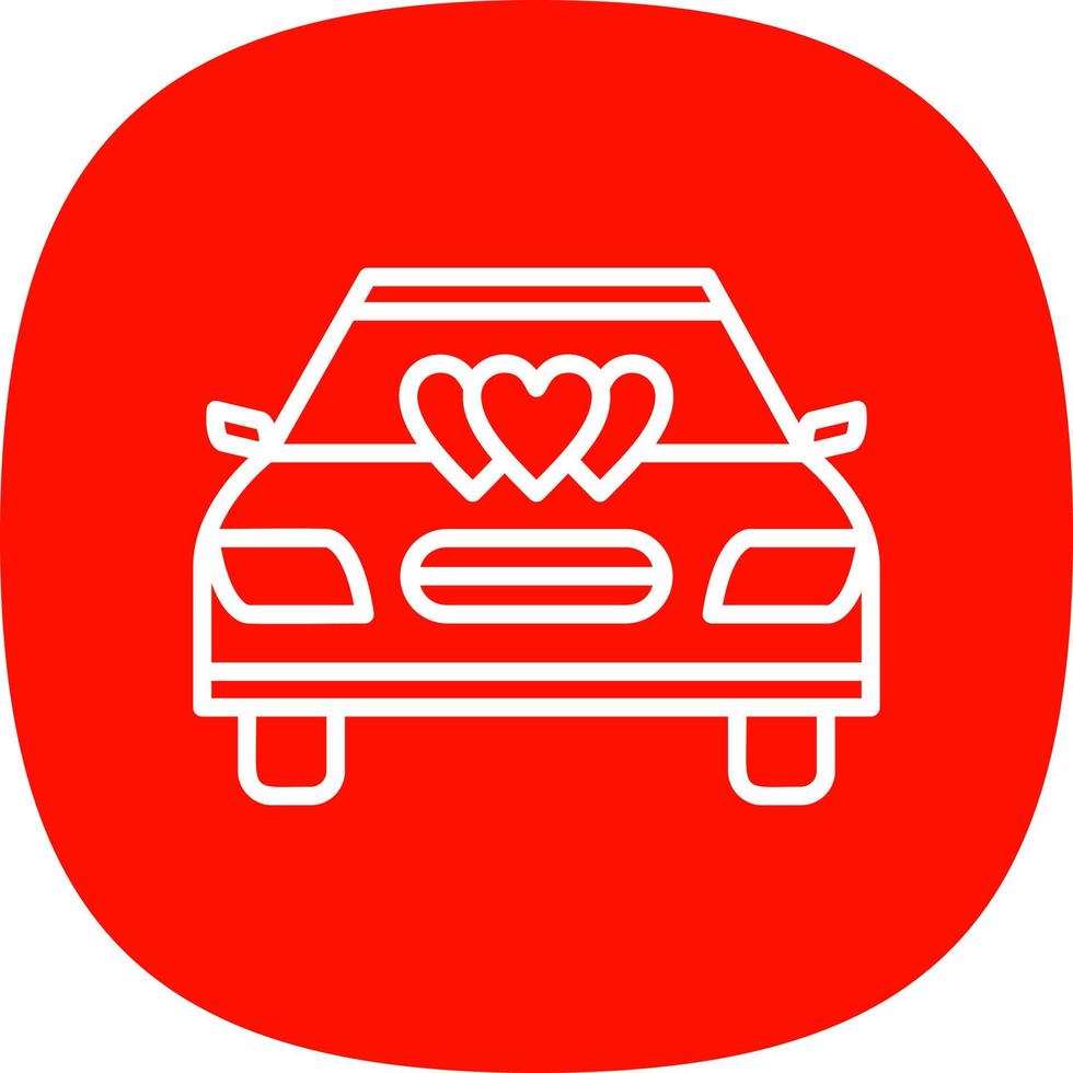 conception d'icône de vecteur de voiture de mariage