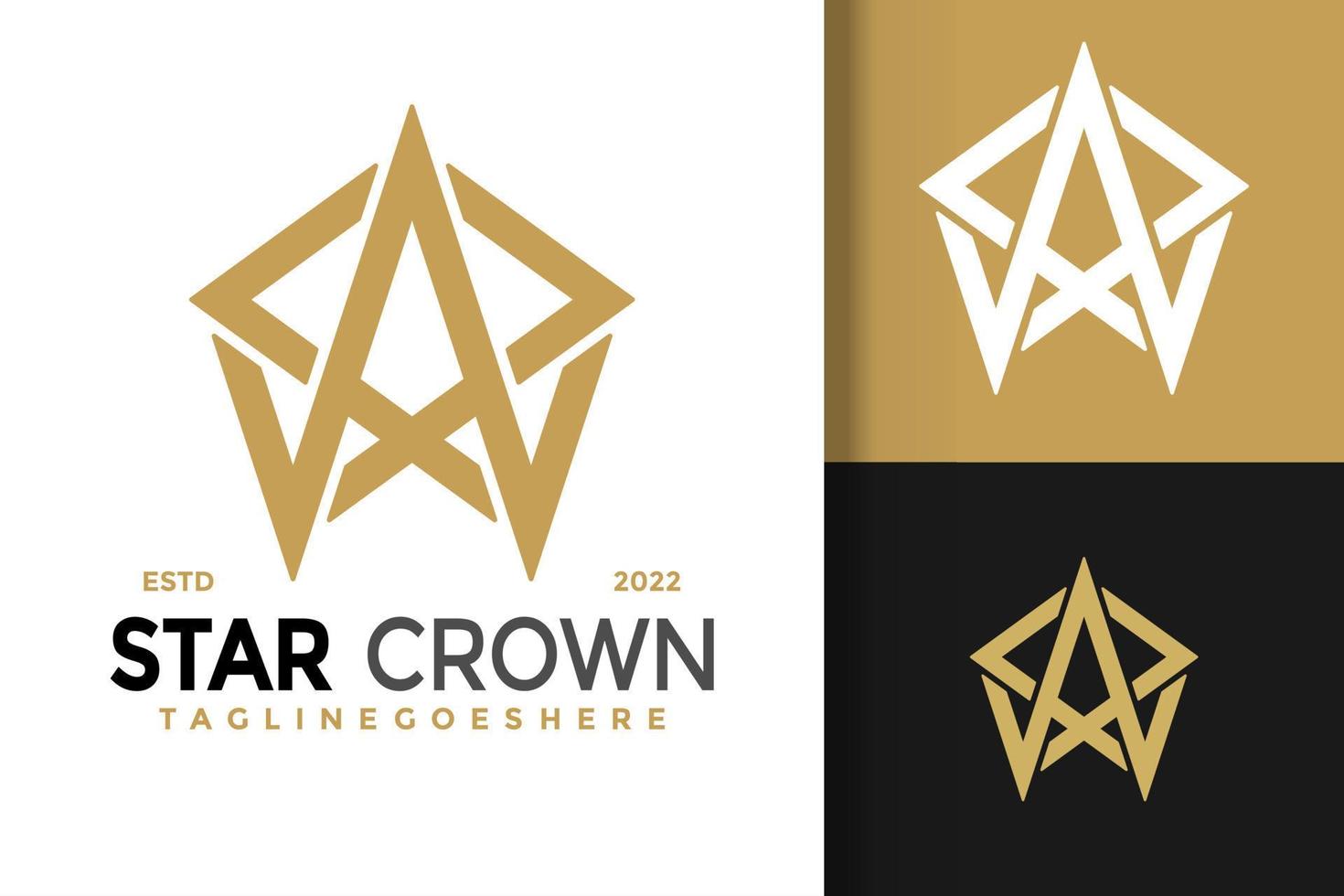 lettre de la couronne étoile un modèle d'illustration vectorielle de conception de logo vecteur