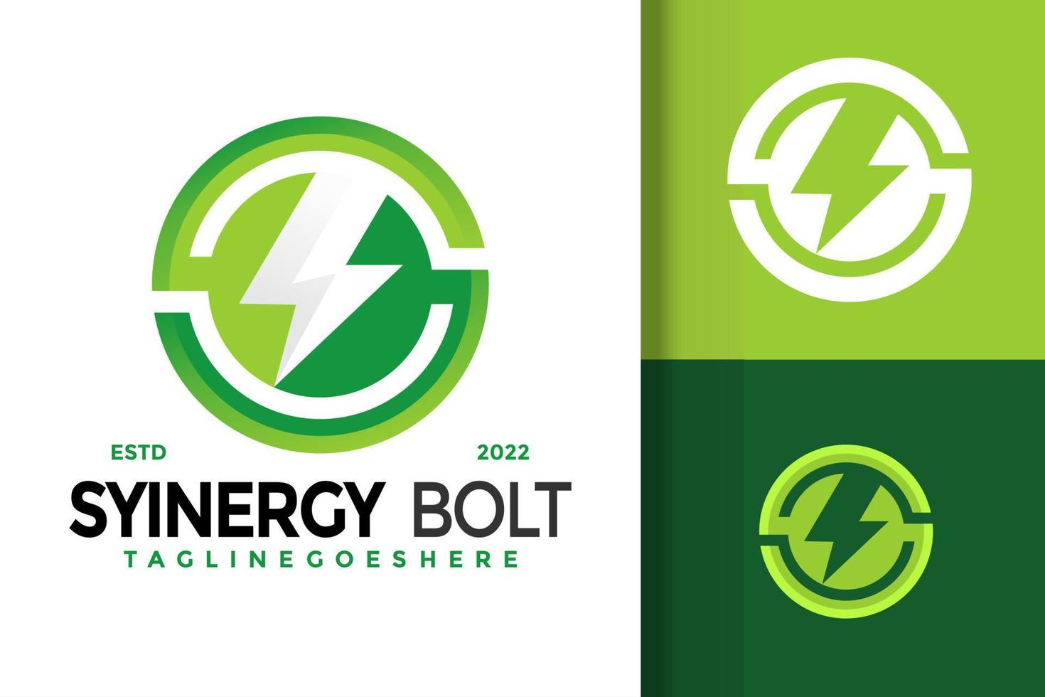 lettre s synergy bolt logo design modèle d'illustration vectorielle vecteur