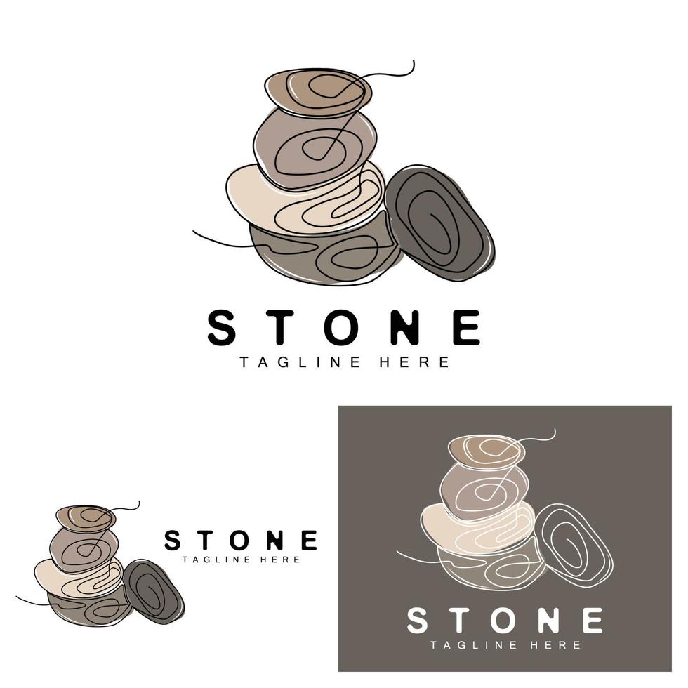 création de logo en pierre empilée, vecteur de pierre d'équilibrage, illustration de pierre de matériau de construction, illustration de pierre ponce pierre walpapeer