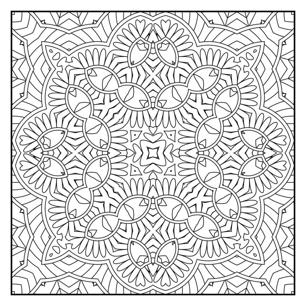 page de coloriage de mandala pour adultes. fond de mandalas. page de coloriage de motif de mandala. fond de motif de mandala dessiné à la main. page de coloriage noir et blanc de vecteur pour livre de coloriage.