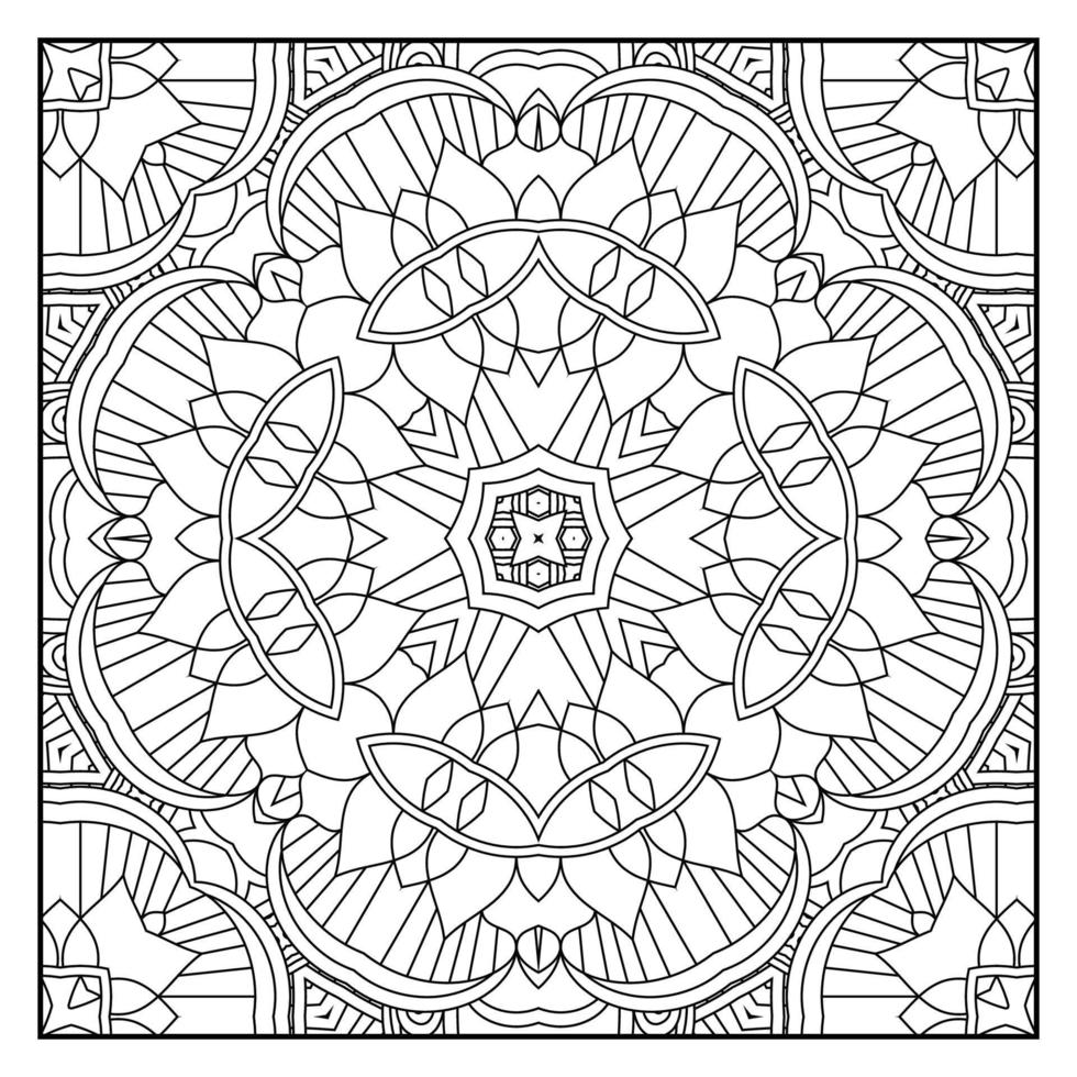 page de coloriage de mandala pour adultes. fond de mandalas. page de coloriage de motif de mandala. fond de motif de mandala dessiné à la main. page de coloriage noir et blanc de vecteur pour livre de coloriage.