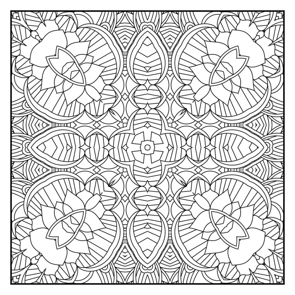 page de coloriage de mandala pour adultes. fond de mandalas. page de coloriage de motif de mandala. fond de motif de mandala dessiné à la main. page de coloriage noir et blanc de vecteur pour livre de coloriage.