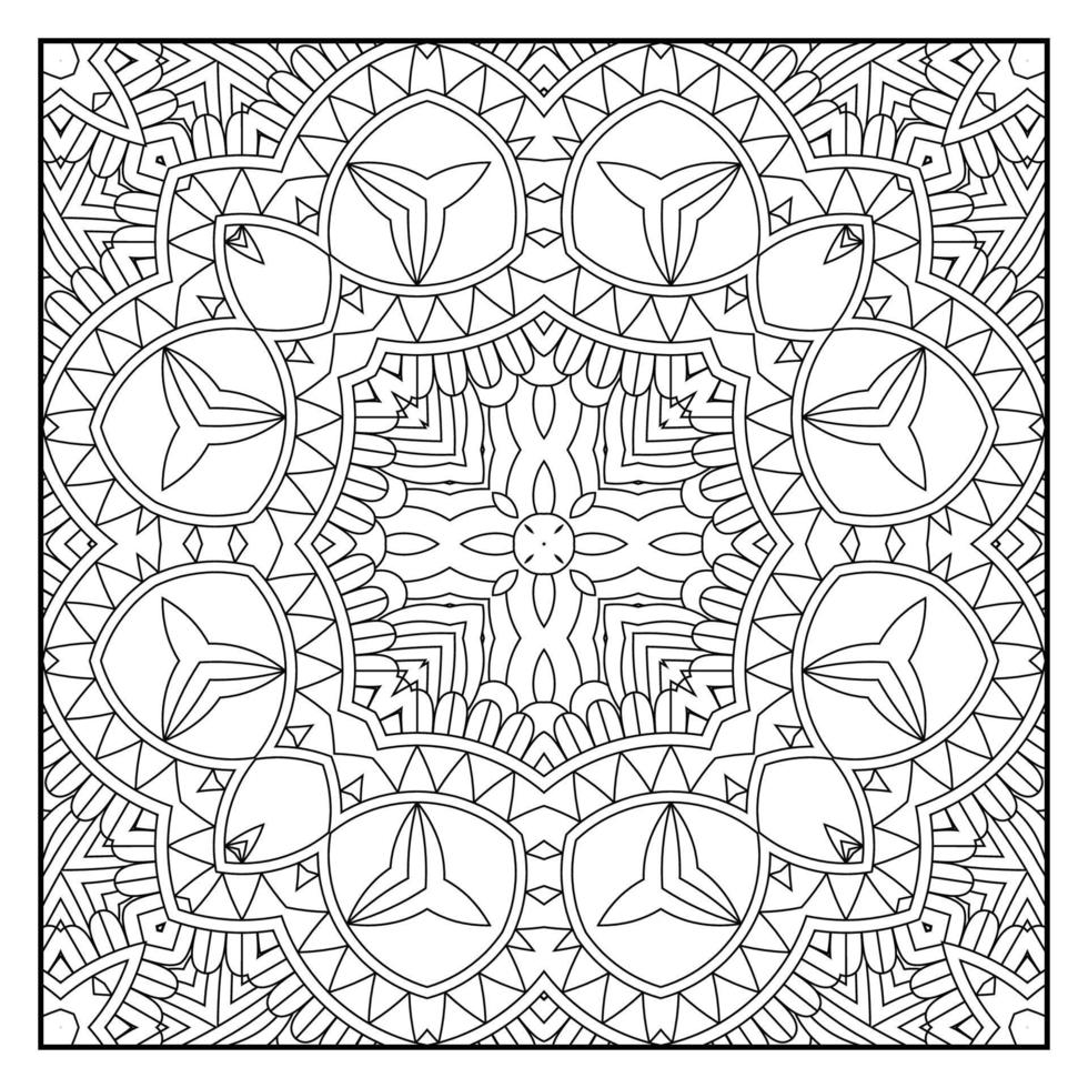 page de coloriage de mandala pour adultes. fond de mandalas. page de coloriage de motif de mandala. fond de motif de mandala dessiné à la main. page de coloriage noir et blanc de vecteur pour livre de coloriage.