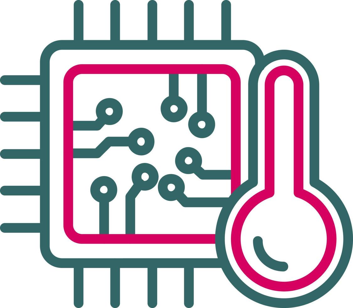 icône de vecteur de tempreture cpu