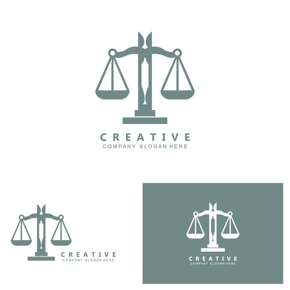 logo de droit, vecteur de justice à l'échelle, conception pour les marques de prêteur sur gages, loi, avocat, institutions financières