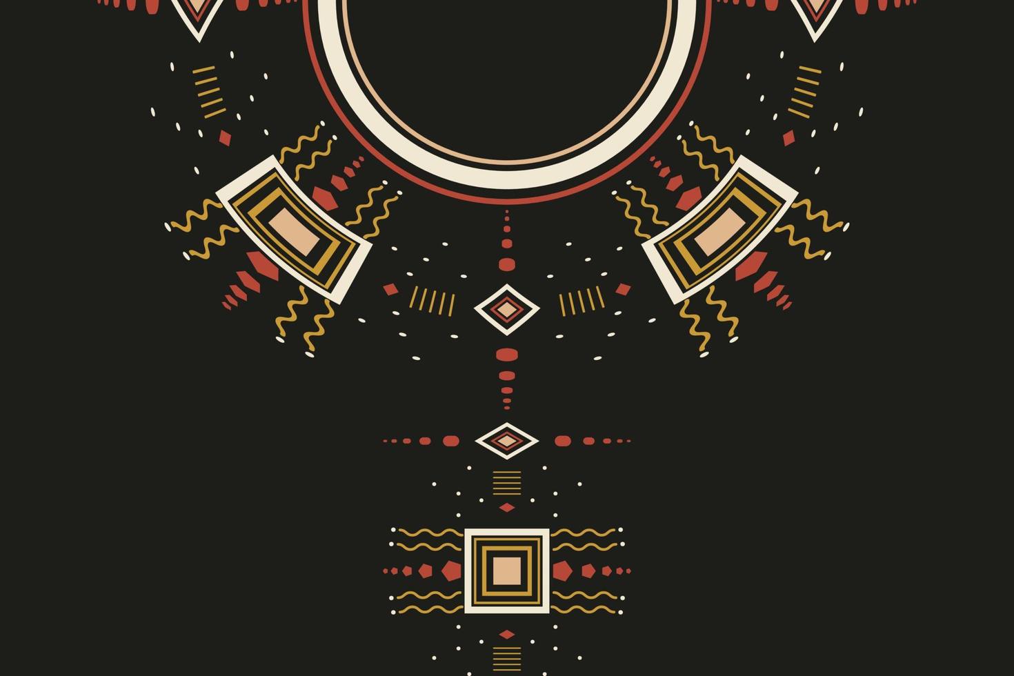 kurti cou design vecteur motif broderie fleurs ethniques ligne de cou fleur style aztèque broderie abstraite kurti cou design illustration vectorielle. conception pour la texture, le tissu et le sari.