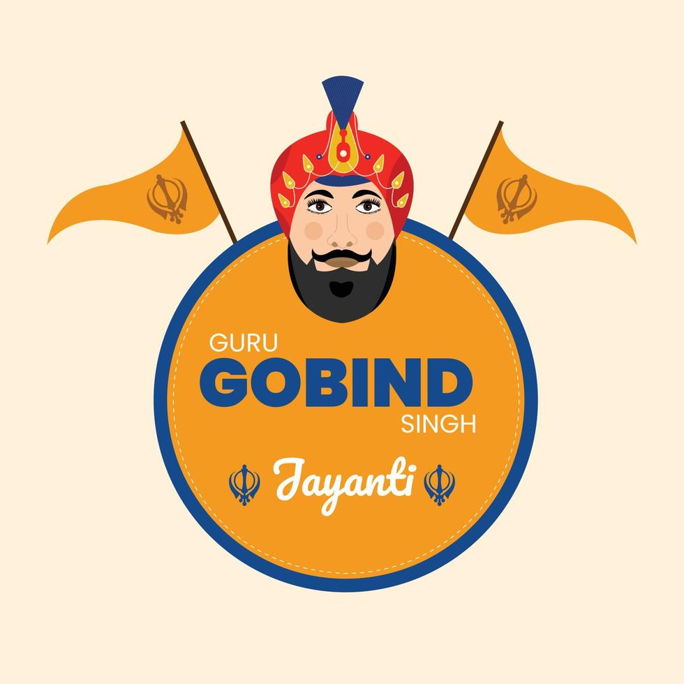 heureux gourou gobind singh jayanti vecteur