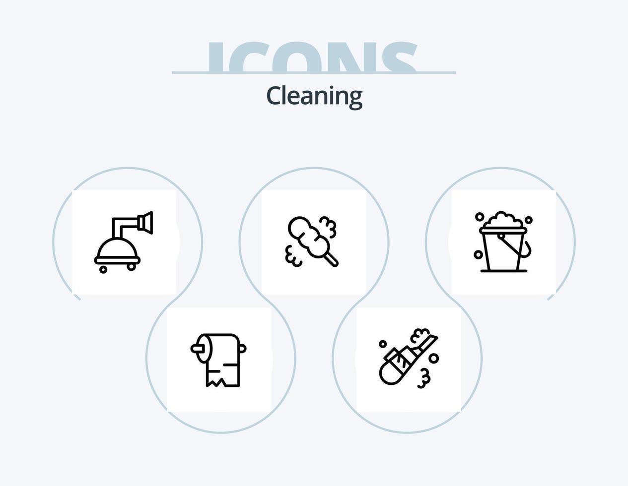 pack d'icônes de ligne de nettoyage 5 conception d'icônes. . serviette. plumeau. nettoyage. balayer vecteur