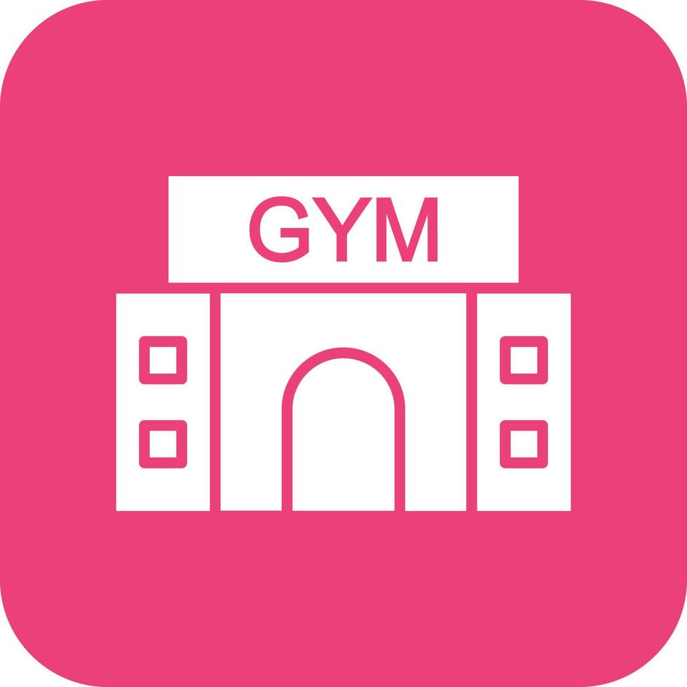 icône de fond de coin rond de glyphe de gym vecteur