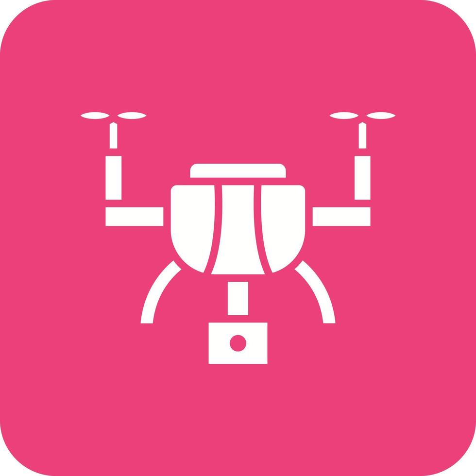 drone caméra glyphe coin rond icône d'arrière-plan vecteur