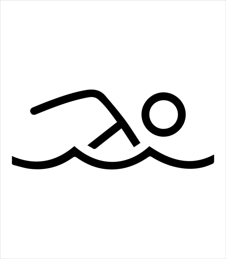 icône de natation et piscine vecteur