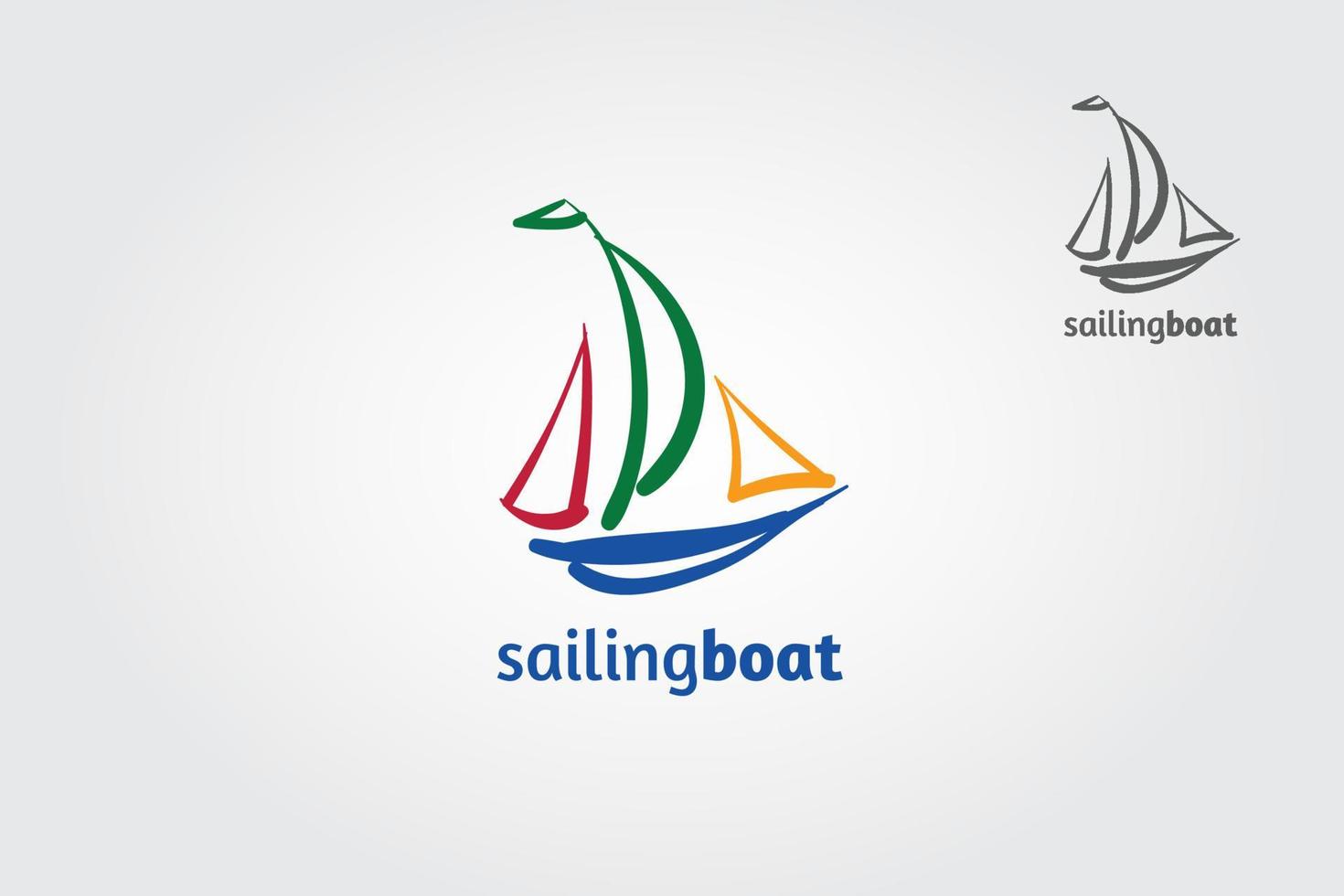 illustration de logo vectoriel de bateau à voile. il s'agit d'un modèle de logo adapté à votre entreprise afin d'améliorer son processus de communication et d'établir les objectifs de votre entreprise.