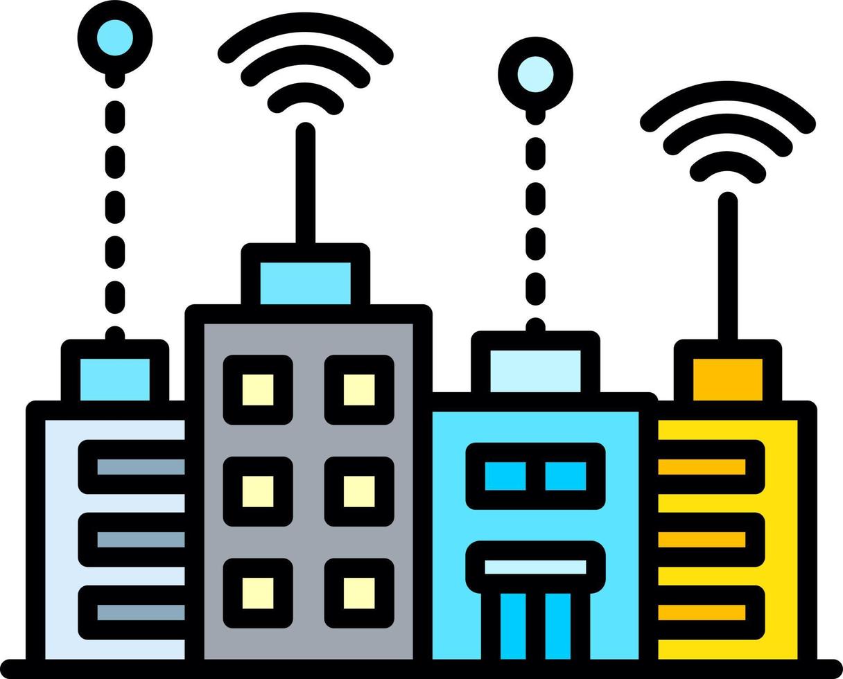 conception d'icône créative de ville intelligente vecteur