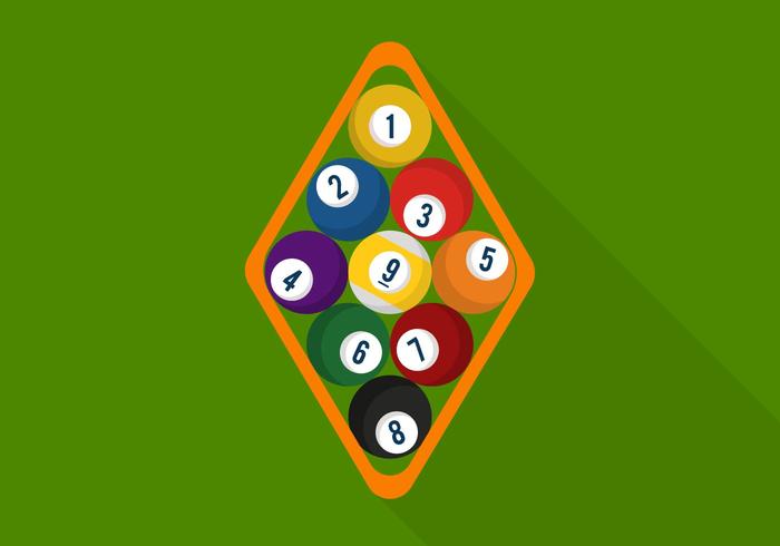 Flat 9 ball vector