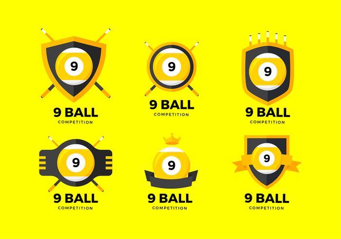 9 ball logo free vector