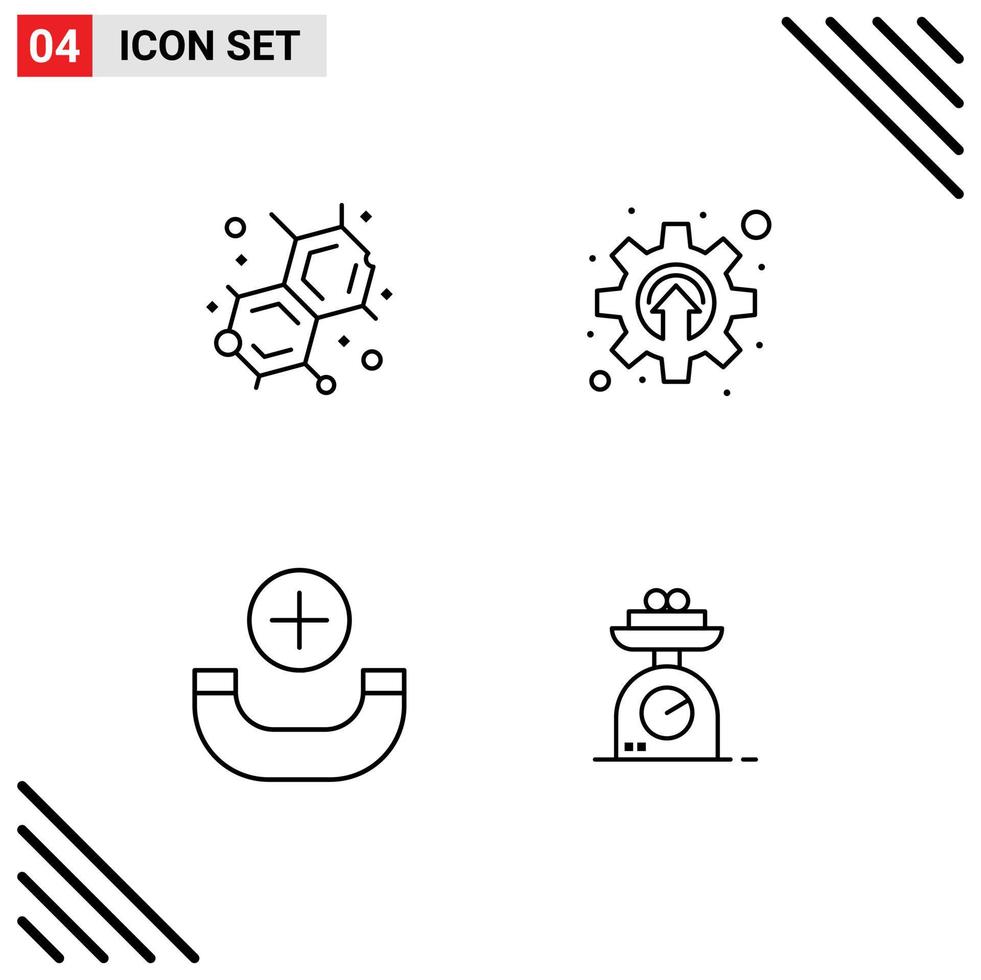 4 couleurs plates vectorielles thématiques remplies et symboles modifiables d'éléments de conception vectoriels modifiables à l'échelle du mécanisme à crémaillère du téléphone de chimie vecteur