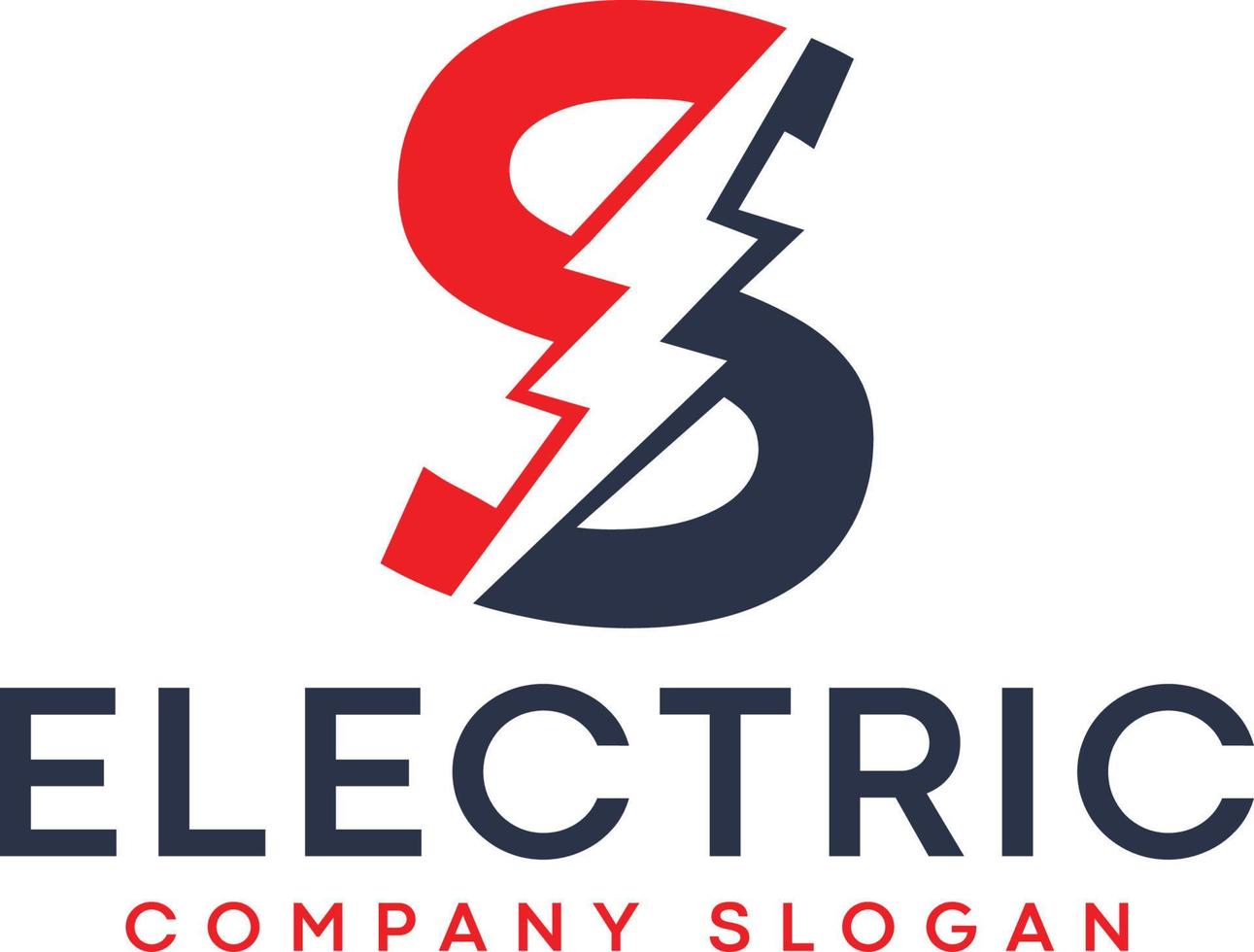 logo électrique éclair lettre s avec boulon d'éclairage vecteur