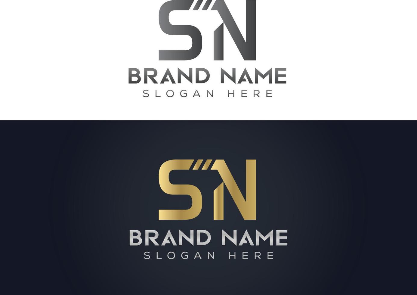création de logo vectoriel lettre sn typographie