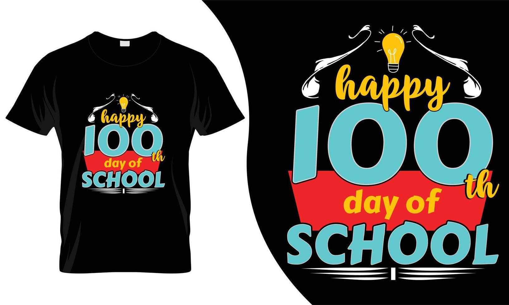 Conception de t-shirt de 100 jours d'école. ces t-shirts de pêche seraient la meilleure affaire pour les enfants. vecteur