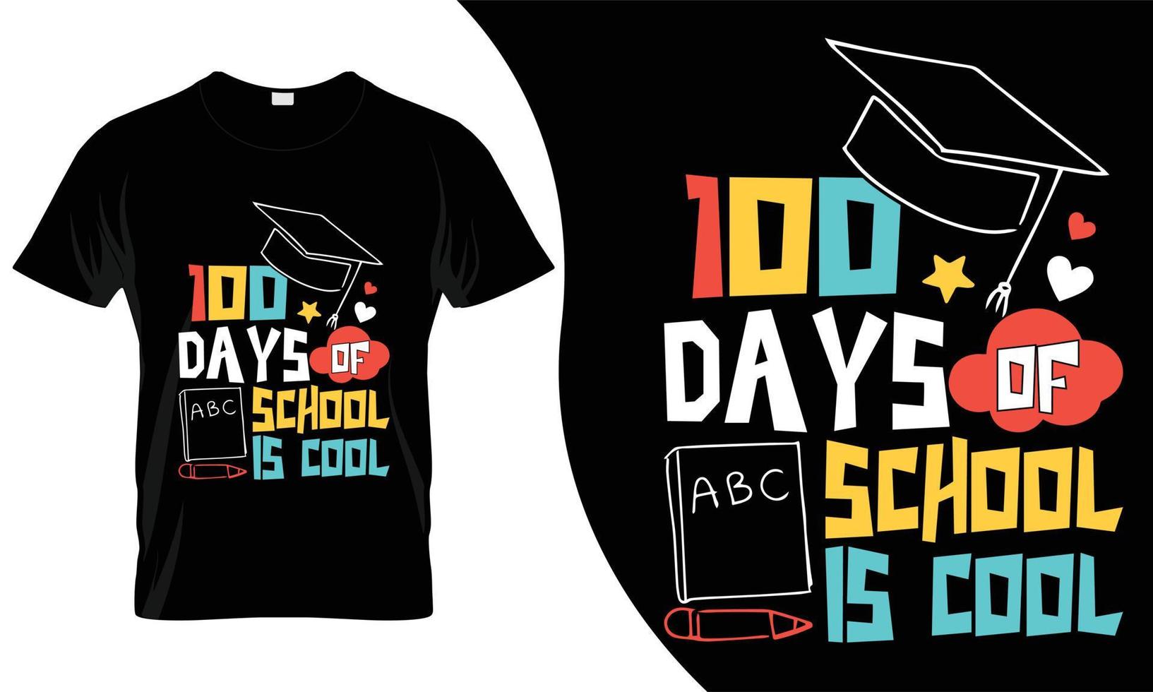 Conception de t-shirt de 100 jours d'école. ces t-shirts de pêche seraient la meilleure affaire pour les enfants. vecteur