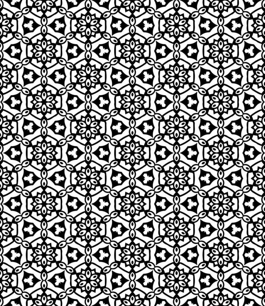 motif abstrait sans couture noir et blanc. arrière-plan et toile de fond. conception ornementale en niveaux de gris. vecteur