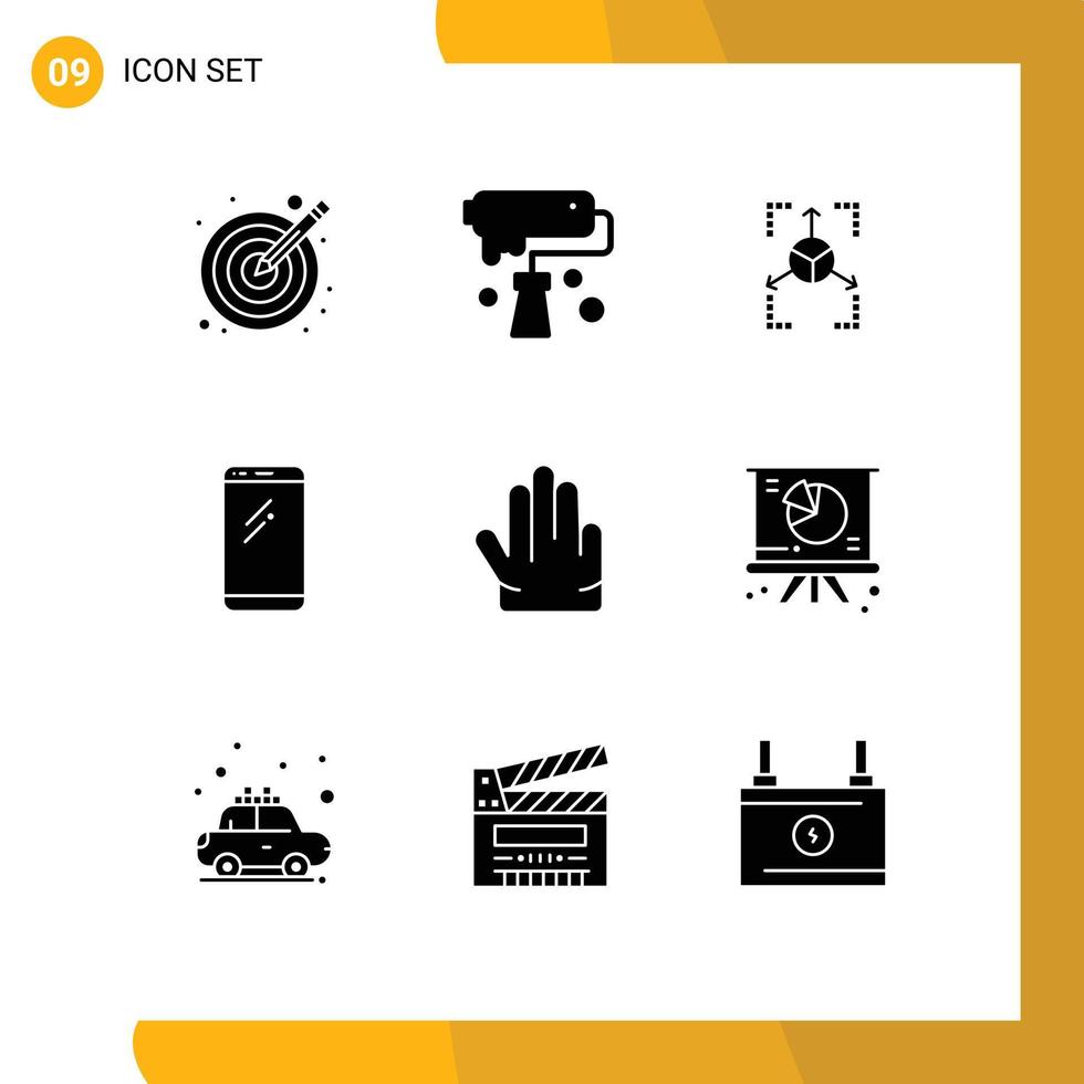 pack d'icônes vectorielles stock de 9 signes et symboles de ligne pour iphone mobile design smart phone chart éléments de conception vectoriels modifiables vecteur