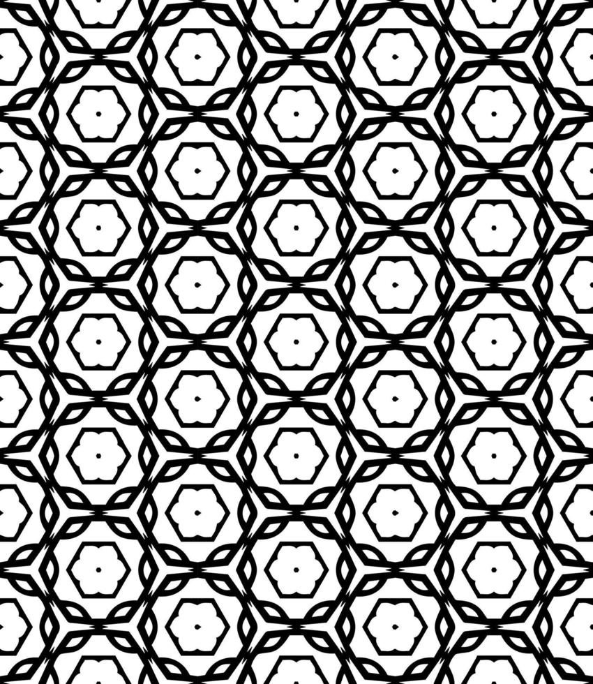 motif abstrait sans couture noir et blanc. arrière-plan et toile de fond. conception ornementale en niveaux de gris. vecteur