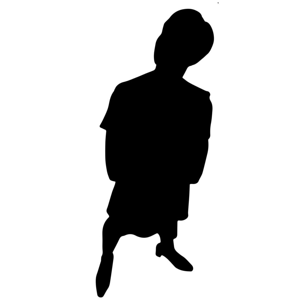 silhouettes vectorielles de femmes. forme de femme debout. couleur noire sur fond blanc isolé. illustration graphique. vecteur