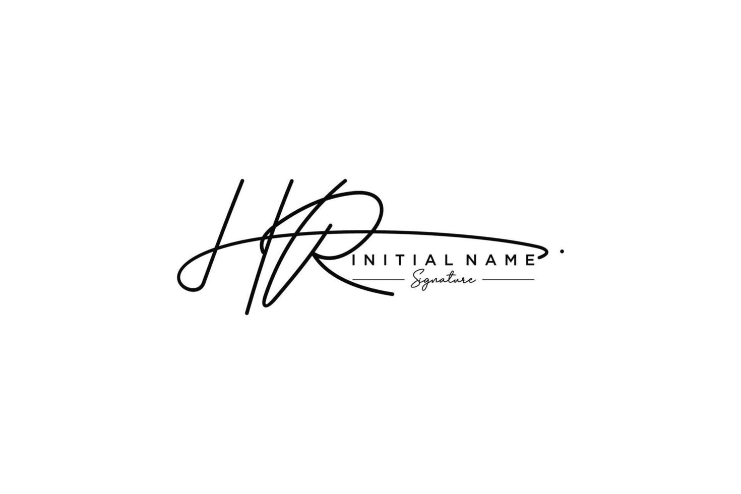 vecteur de modèle de logo de signature initiale hr. illustration vectorielle de calligraphie dessinée à la main.