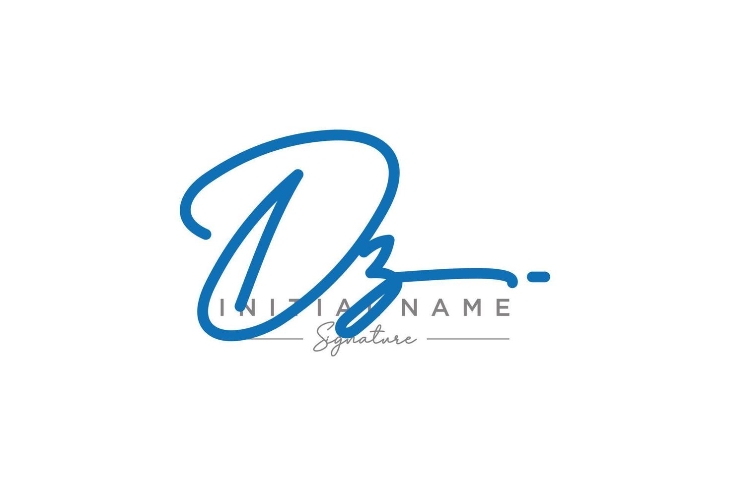 vecteur de modèle de logo de signature dz initial. illustration vectorielle de calligraphie dessinée à la main.