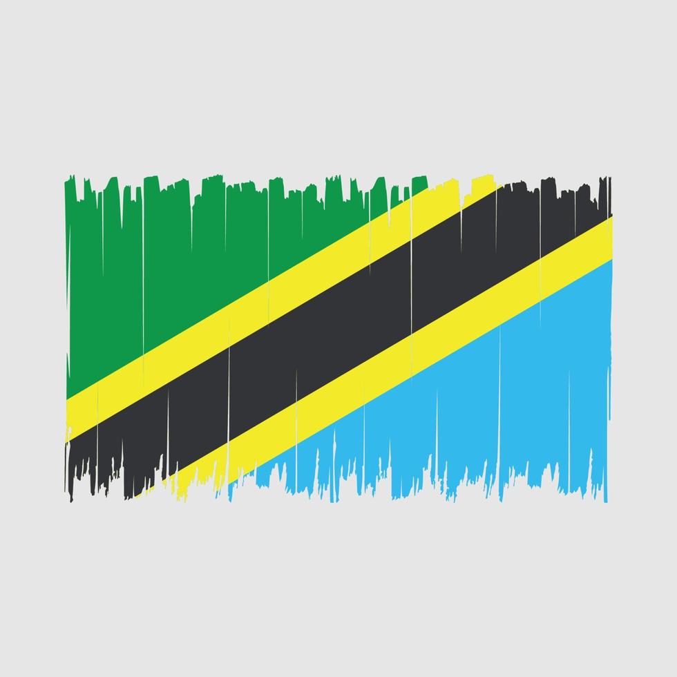 pinceau drapeau tanzanie vecteur