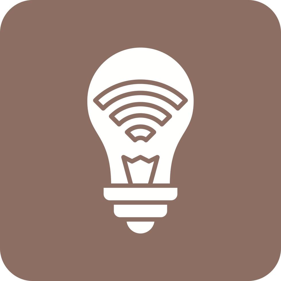 icône d'arrière-plan de coin rond de glyphe d'ampoule intelligente vecteur