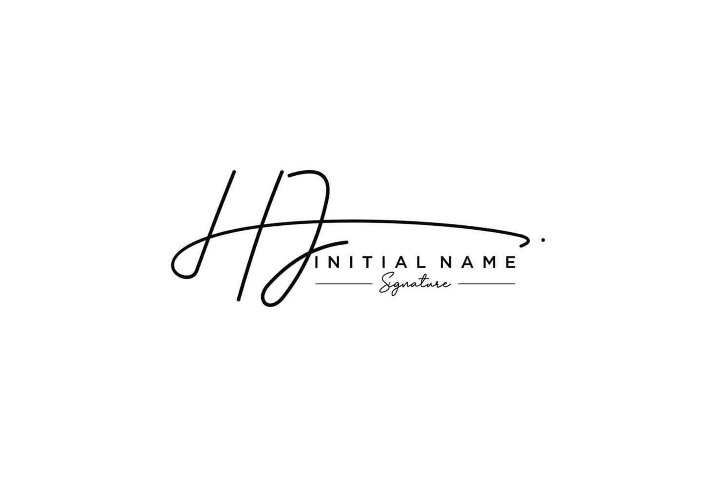 vecteur de modèle de logo de signature hj initial. illustration vectorielle de calligraphie dessinée à la main.