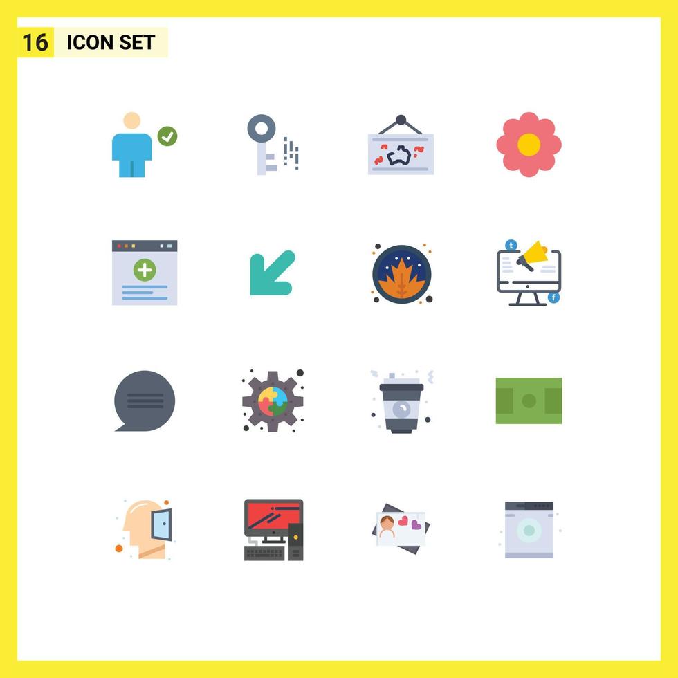 pack de 16 couleurs plates créatives de carte d'avatar photo de sécurité complète pack modifiable d'éléments de conception de vecteur créatif
