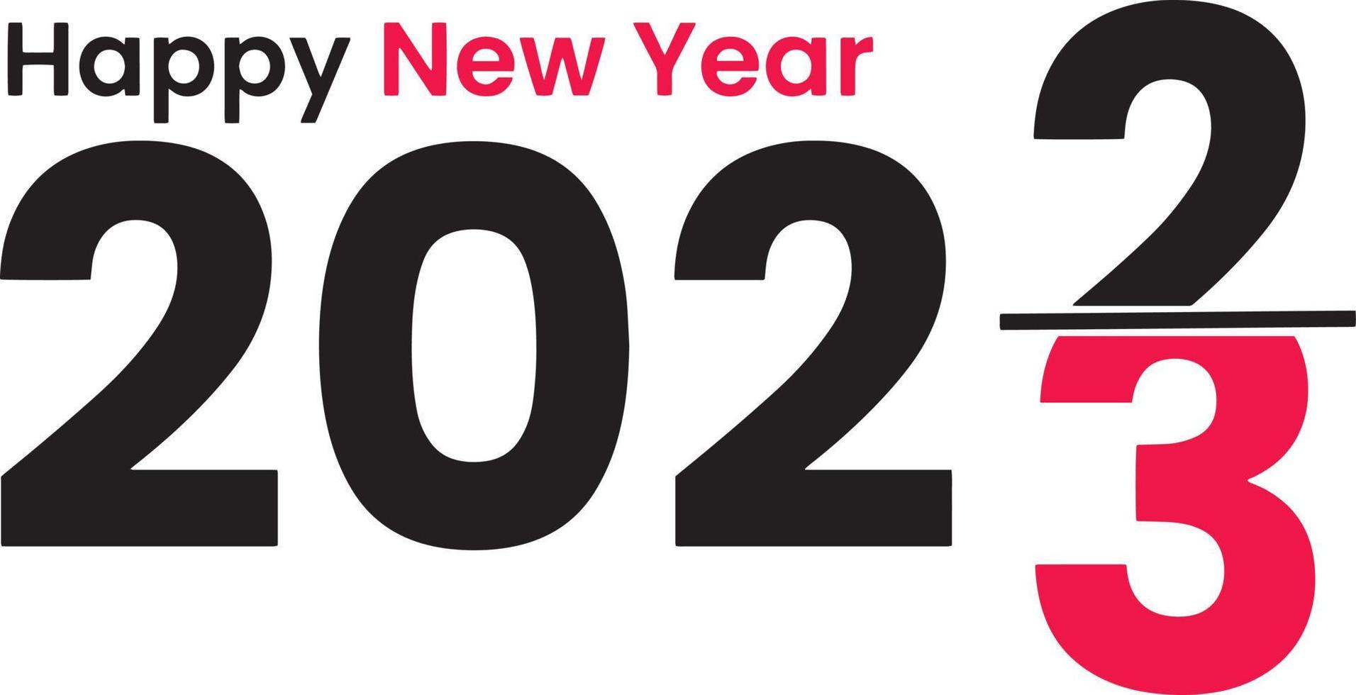 salutations de bonne année avec une illustration du tournant de l'année de 2022 à 2023 vecteur