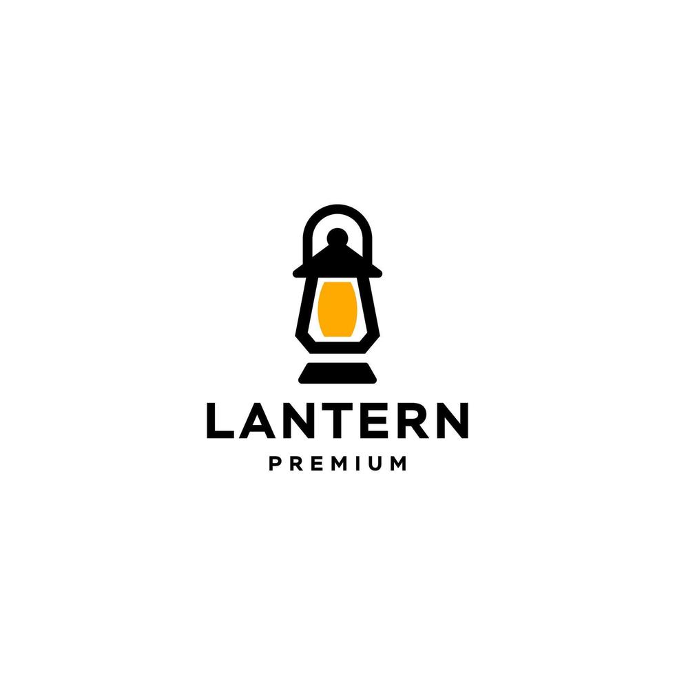 logo de lanterne, poteau de lanterne classique à l'ancienne, création d'icône de logo de lampe classique, vecteur de création de logo vintage de restaurant