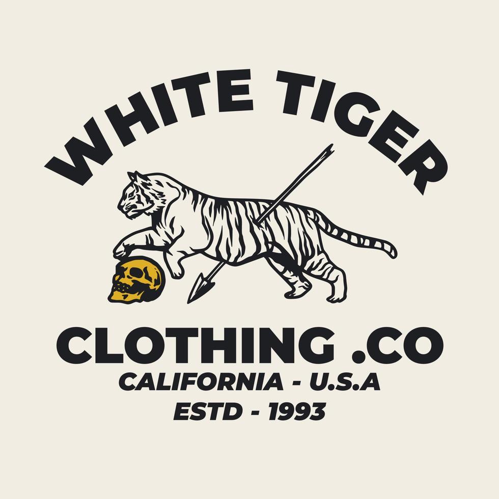 vecteur tigre illustration dessinés à la main vêtements vêtements logo insigne