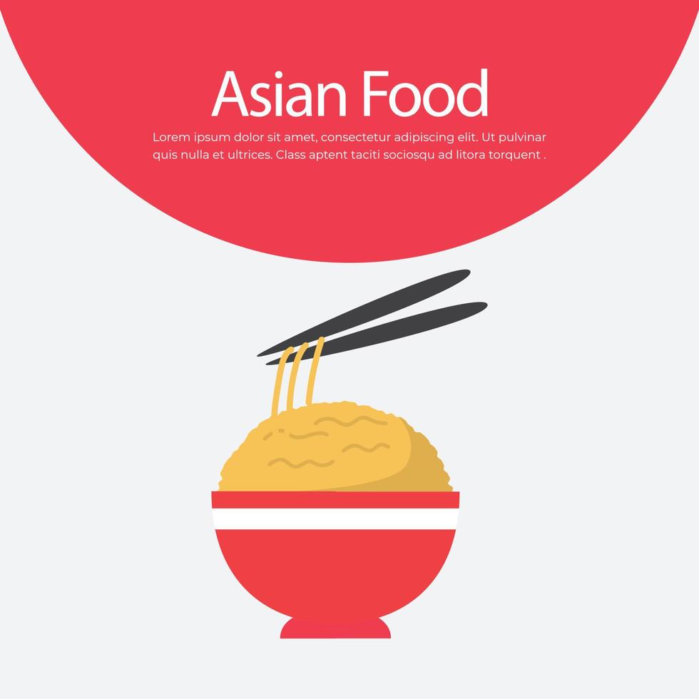 illustration vectorielle de nouilles japonaises, cuisine asiatique vecteur