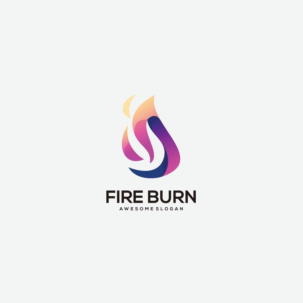 icône le feu brûler logo dégradé coloré vecteur
