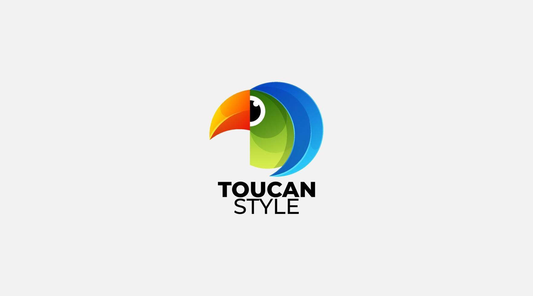 modèle d'icône de conception de logo vectoriel toucan dégradé